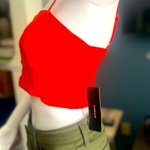 Lulu red crop top size small